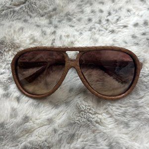 Linda Farrow -  Aviator Sunglasses – Brown Snakeskin Frame MSRP$1150 Super Rare